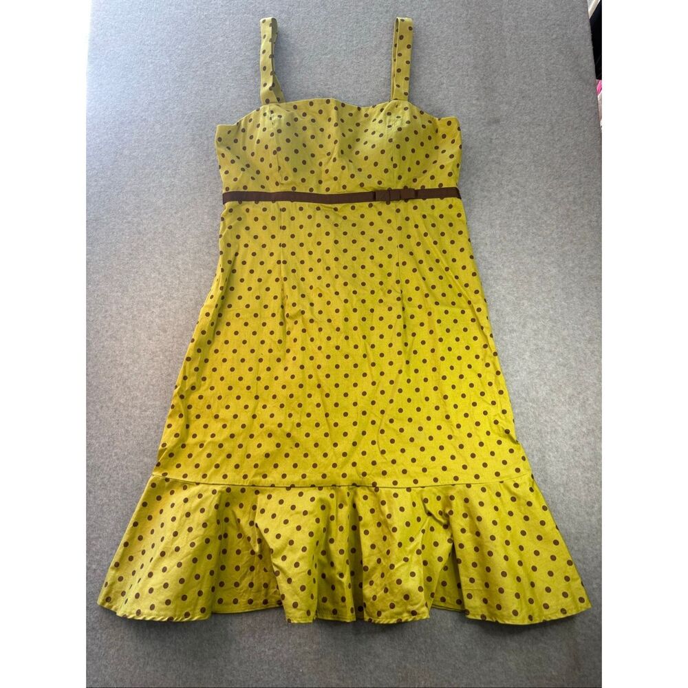 Vintage Y2K 1950s style R&K Originals polka dot dress with a ruffled hem